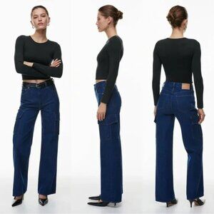 Aritzia Denim Forum The Farrah High Rise Cargo Jeans Size 25